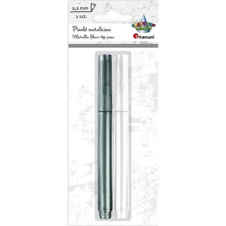 Titanum, pisak metaliczny, biały + srebrny