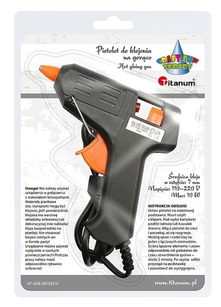 Titanum, pistolet do klejenia na gorąco, 10w na klej, 7mm