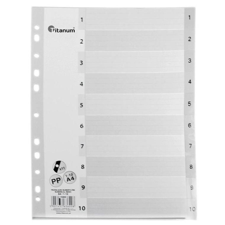 Titanum, przekładki A4, 1-10