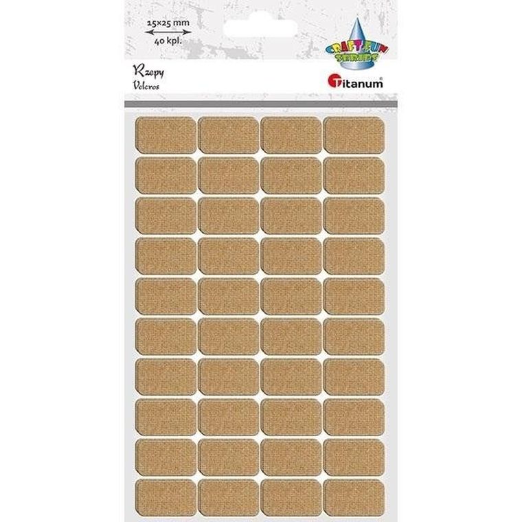 Titanum, rzepy samoprzylepne, beżowe, 15-25 mm, 40 szt.