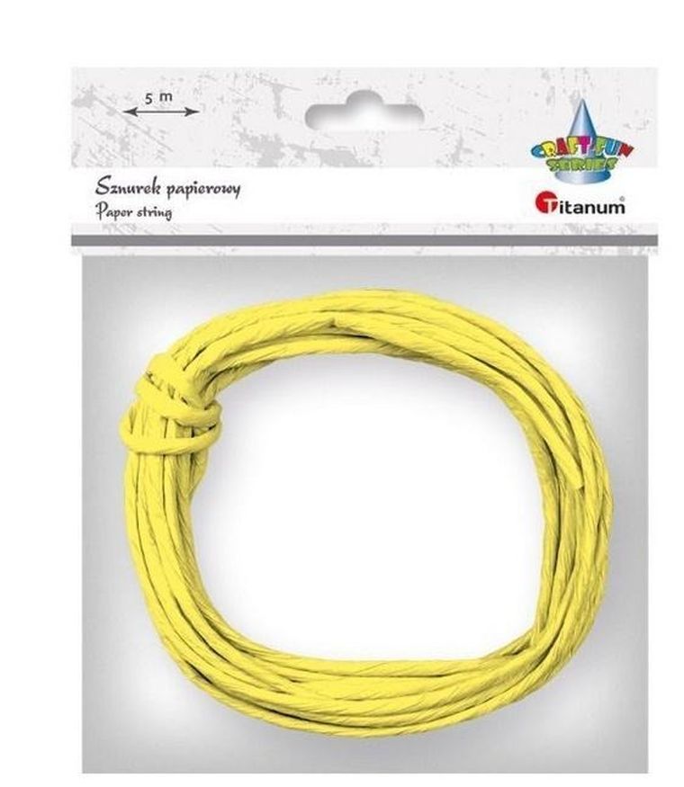 Titanum, sznurek papierowy 3.5mmx5m, cytrynowy