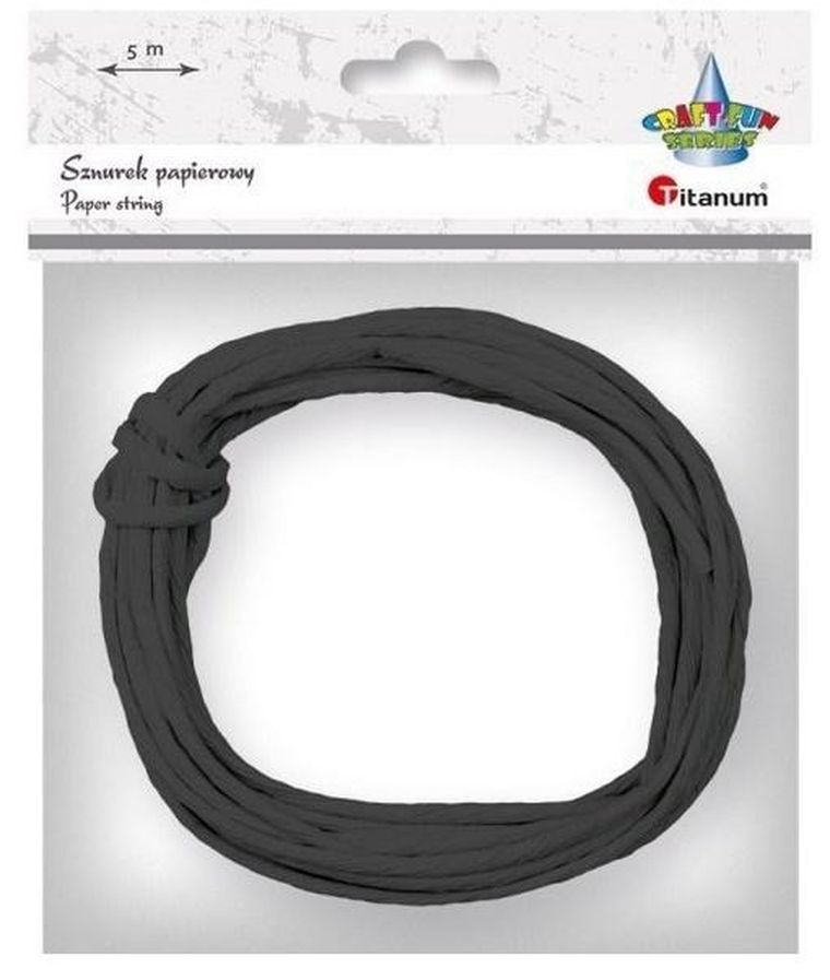 Titanum, sznurek papierowy, 3.5mmx5m, czarny
