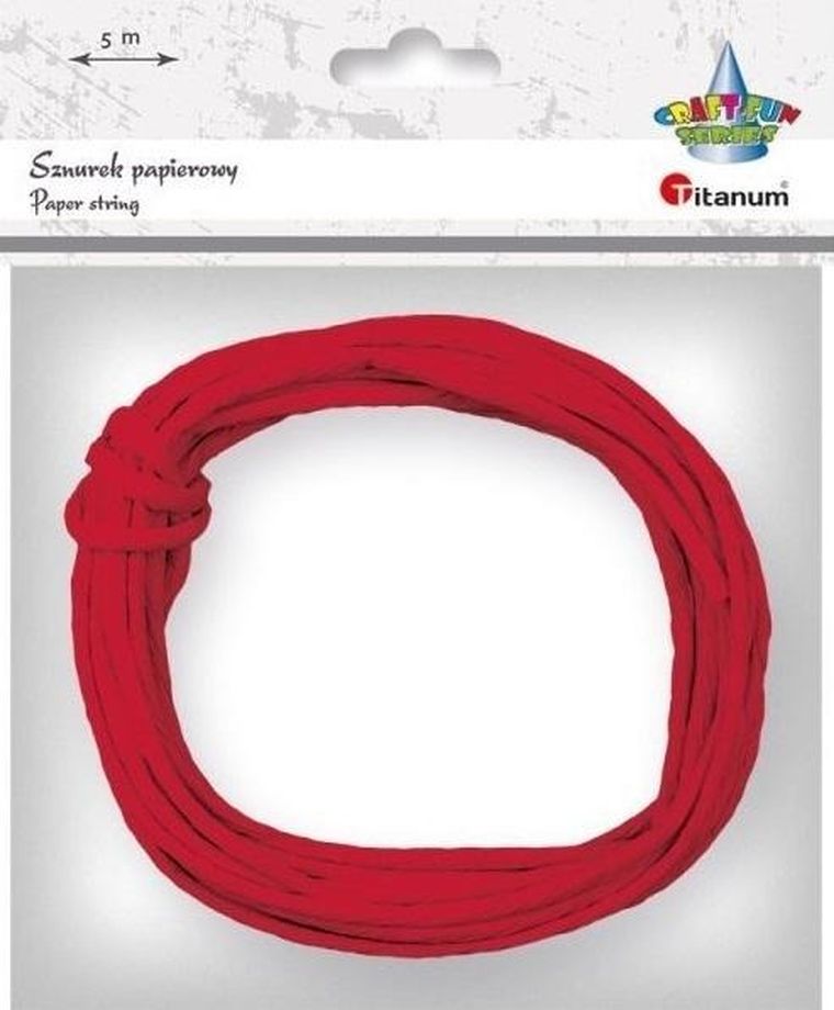 Titanum, sznurek papierowy 3.5mmx5m czerwony
