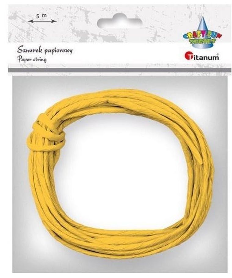 Titanum, sznurek papierowy 3.5mmx5m, żółty