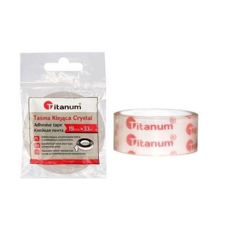 Titanum, taśma klejąca, crystal, 19mmx33m