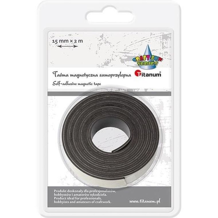 Titanum, taśma magnetyczna samoprzylepna, 15mmx2m, czarna
