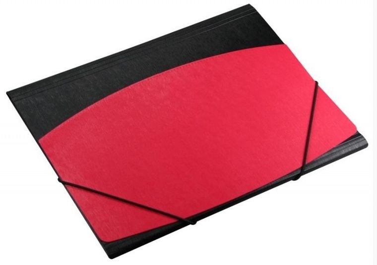 Titanum, teczka A4 z gumką, faktura kory, czarno-czerwona, 1 szt.