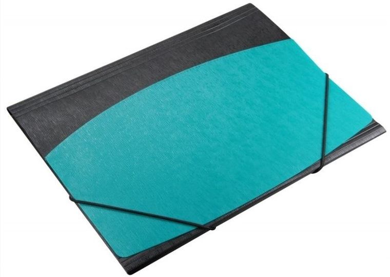 Titanum, teczka A4 z gumką, faktura kory, czarno-turkusowa, 1 szt.