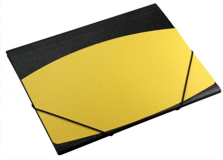Titanum, teczka A4 z gumką, faktura kory, czarno-żółta, 1 szt.