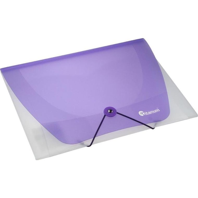 Titanum, teczka A4 z gumką, transparentna, niebieska, 1 szt.