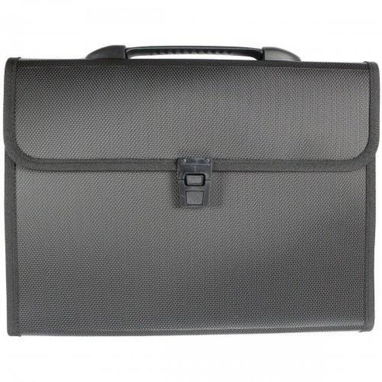 Titanum, teczka A4 z rączką, 12 przegródek, czarna, 1 szt.