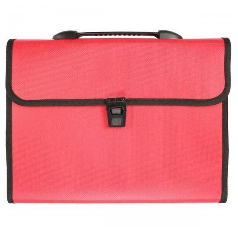 Titanum, teczka A4 z rączką, 12 przegródek, czerwona, 1 szt.