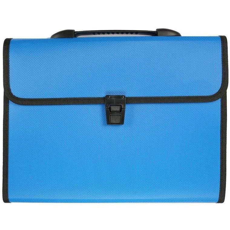 Titanum, teczka A4 z rączką, 12 przegródek, niebieska, 1 szt.