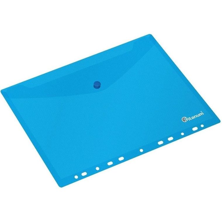 Titanum, teczka kopertowa A4 z europerforacją, niebieska, 1 szt.