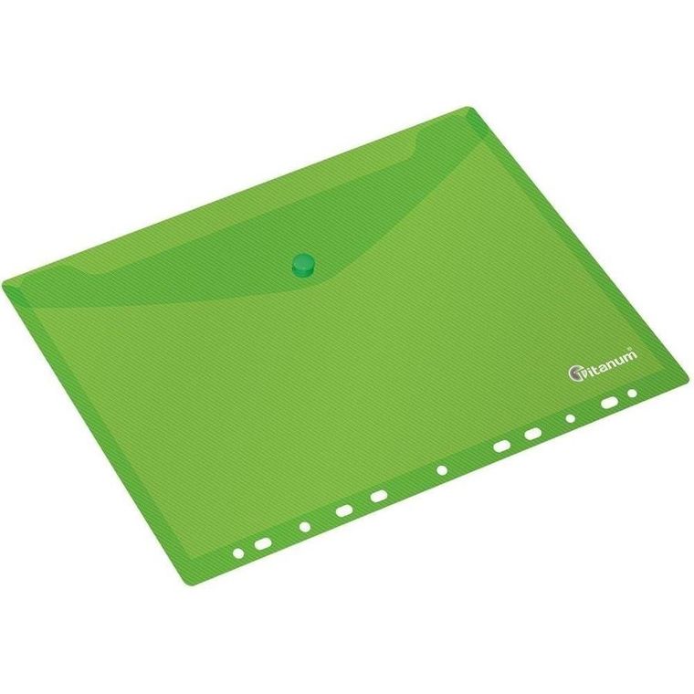 Titanum, teczka kopertowa A4 z europerforacją, zielona, 1 szt.