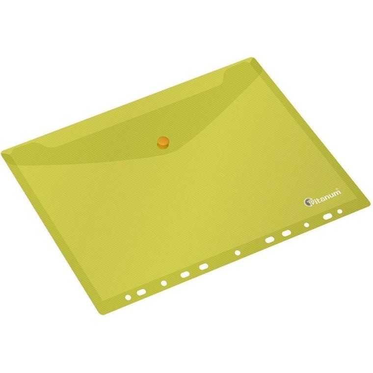 Titanum, teczka kopertowa A4 z europerforacją, żółta, 1 szt.