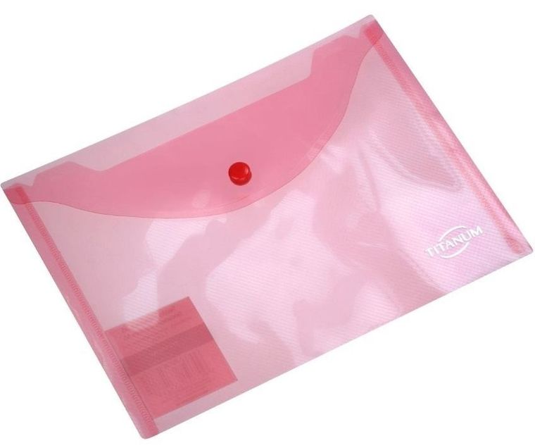 Titanum, teczka kopertowa, A5, transparentna, czerwona, 1 szt.