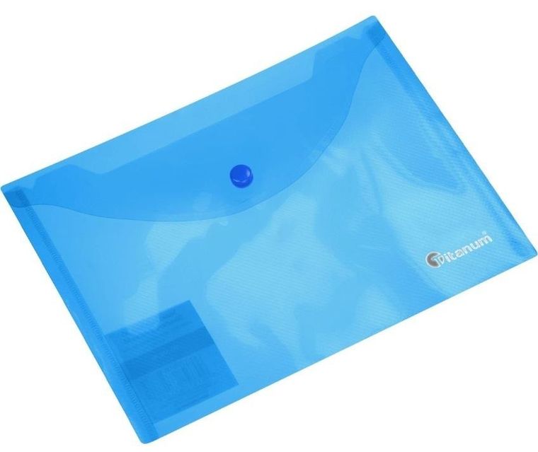 Titanum, teczka kopertowa, A5, transparentna, niebieska, 1 szt.