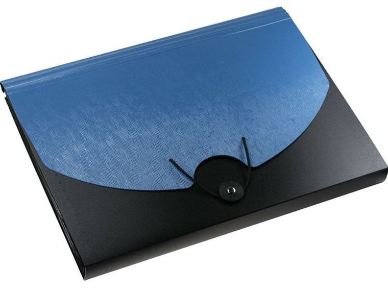 Titanum, teczka z gumką, A4, 13 przegródek, czarno-niebieska, 1 szt.