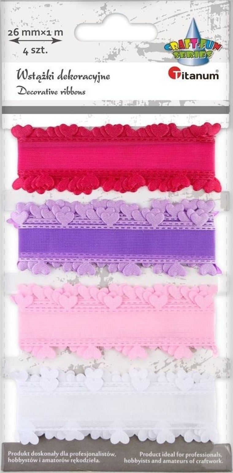 Titanum, wstążki satynowe, 26 mm x 1m, 4 kolory