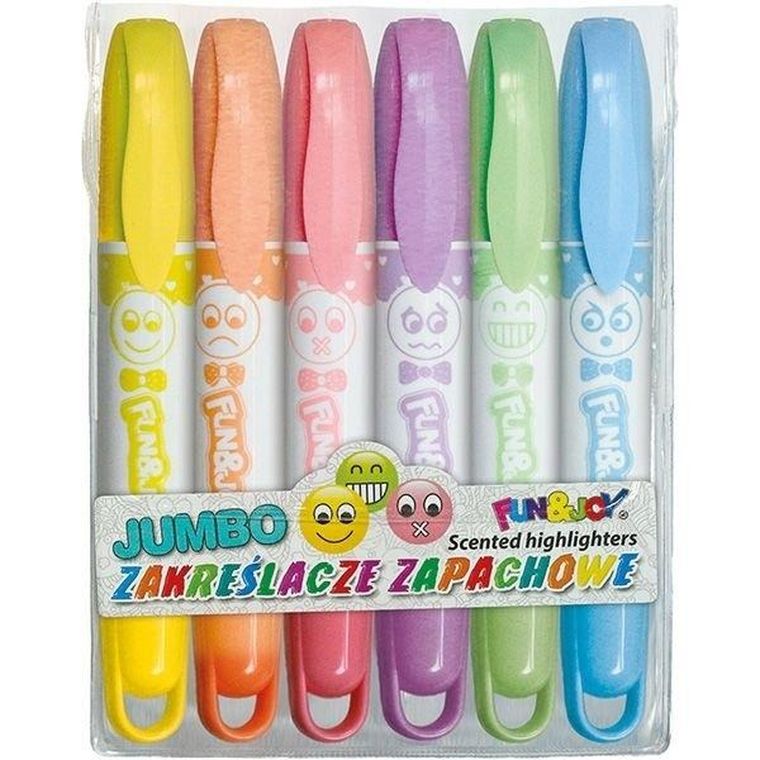 Titanum, zakreślacze "Jumbo" zapachowe, 6 kolorów, w etui