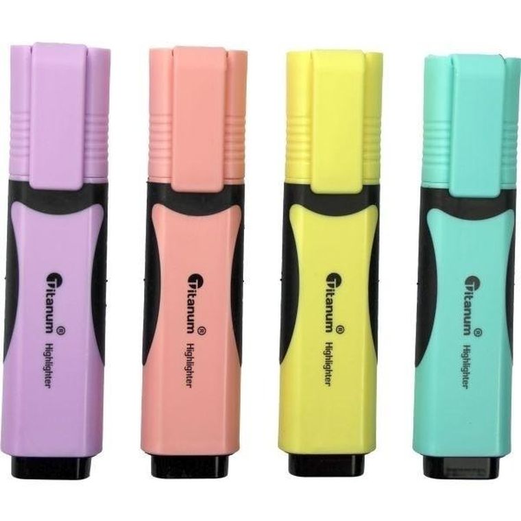 Titanum, zakreślacze pastelowe, 4 kolory