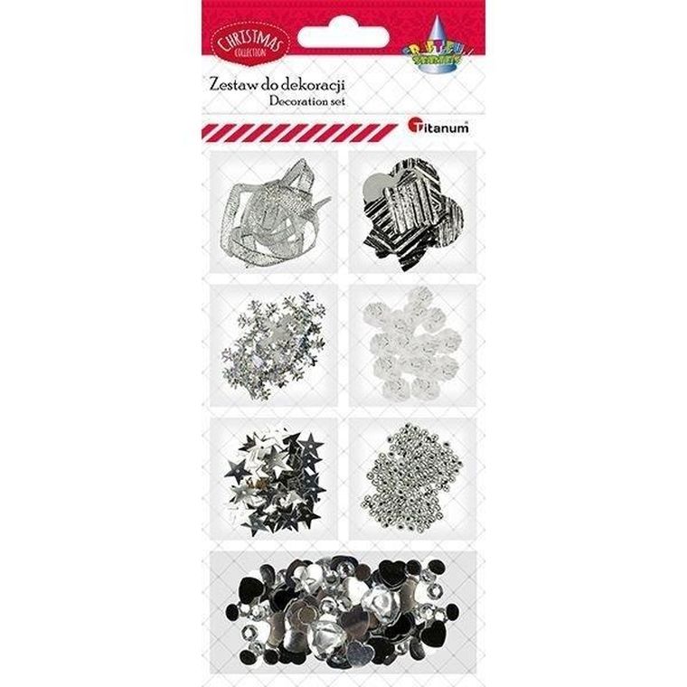 Titanum, zestaw do cardmakingu, srebrny