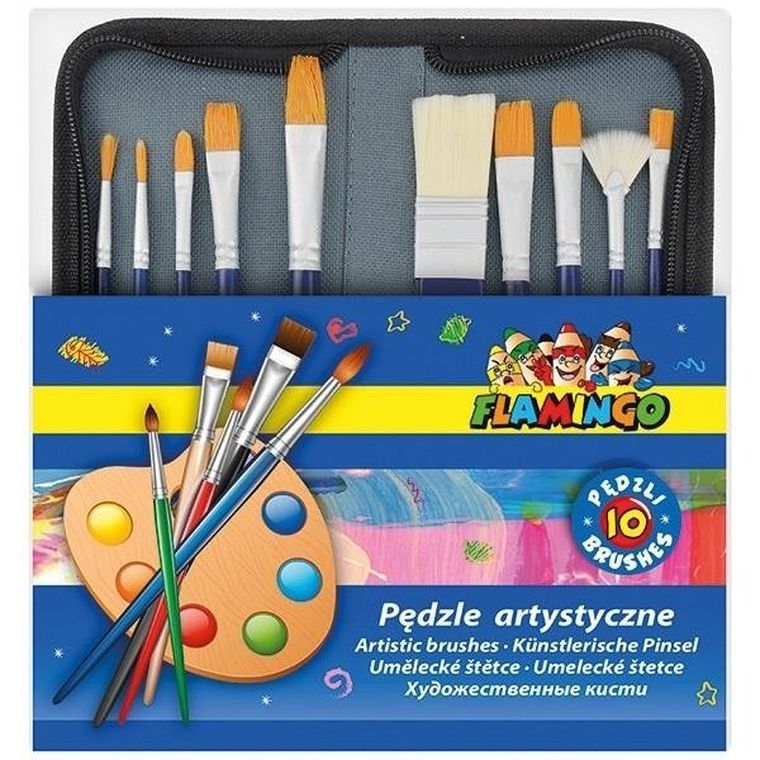 Titanum, zestaw pędzli artystycznych, drewniane, 10 szt.