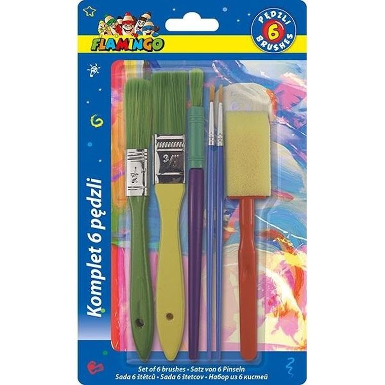 Titanum, zestaw pędzli i pędzli gąbkowych, 6 szt.