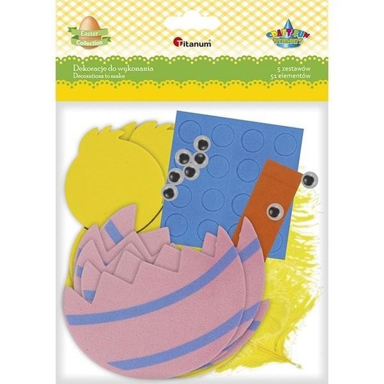 Titanum, zestaw piankowy kurczak w skorupce, 5 szt.