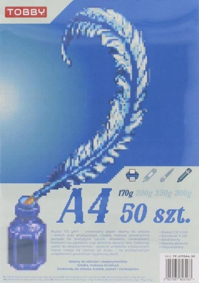 Tobby, brystol A4, 170g, 50 arkuszy