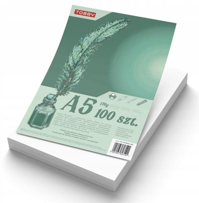 Tobby, brystol, A5, 170g, 100 arkuszy