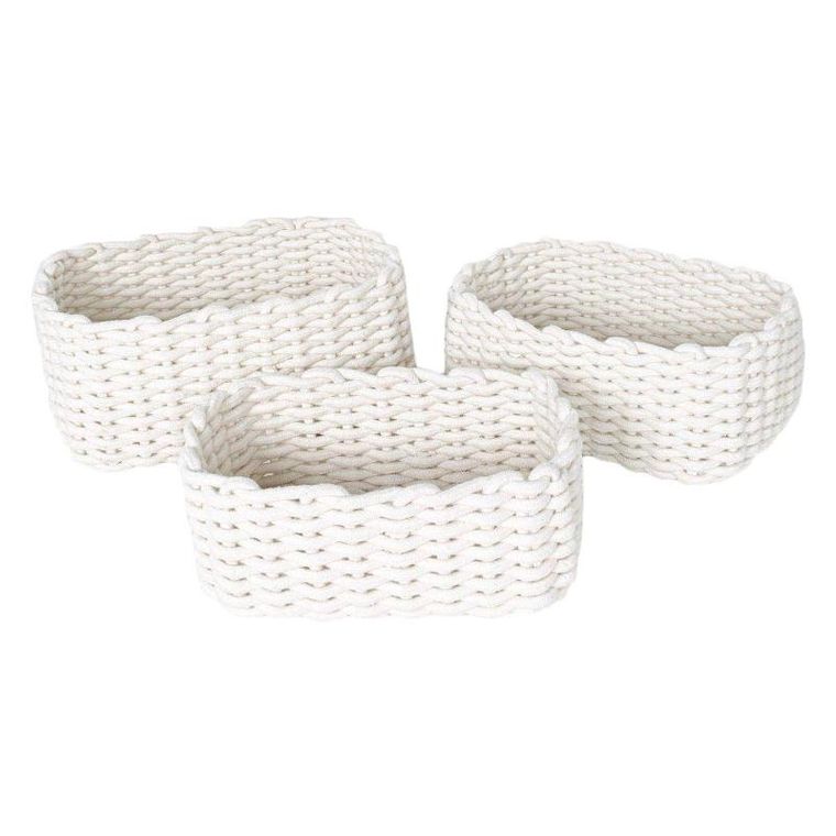 Today, koszyki do przechowywania z bawełny, Kargo, skandynawski splot, 3 szt.