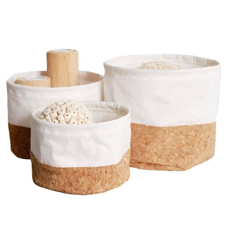 Today, Simplicity, kosze do przechowywania, korkowa podstawa, 3 pojemniki