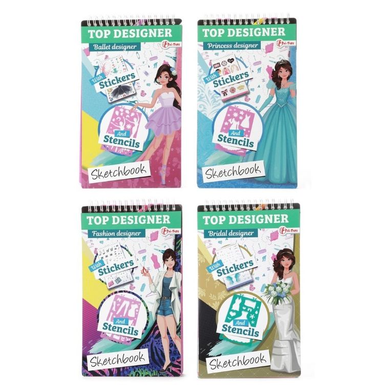 Toi-Toys, Top Designer, Szkicownik do projektowania strojów, naklejki, szablon, zestaw kreatywny