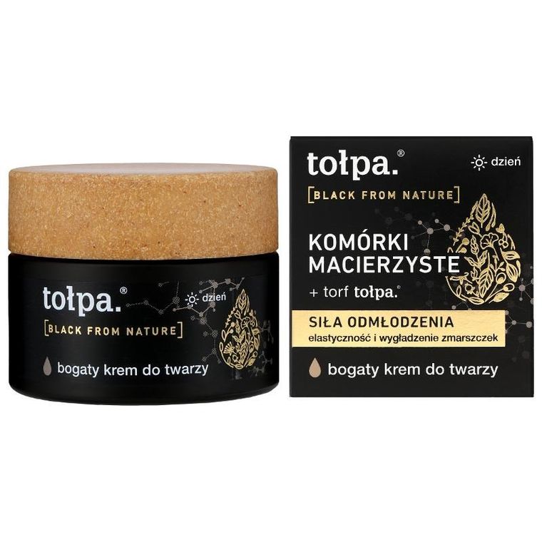 Tołpa, Black From Nature, bogaty krem do twarzy na dzień - siła odmłodzenia, 50 ml
