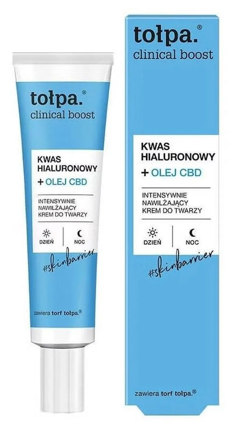 Tołpa, clinical boost kwas hialuronowy + olej cbd, krem nawilżający do twarzy, 40 ml
