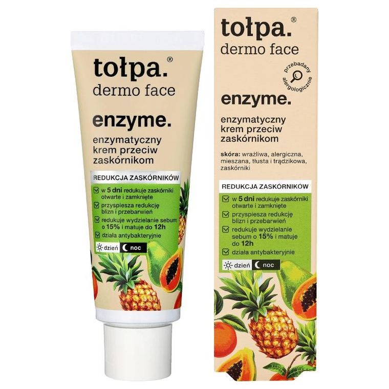 Tołpa, Dermo Face Enzyme, enzymatyczny krem przeciw zaskórnikom na dzień i noc, 40 ml