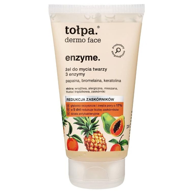 Tołpa, Dermo Face Enzyme, żel do mycia twarzy 3 enzymy, redukcja zaskórników, 150 ml