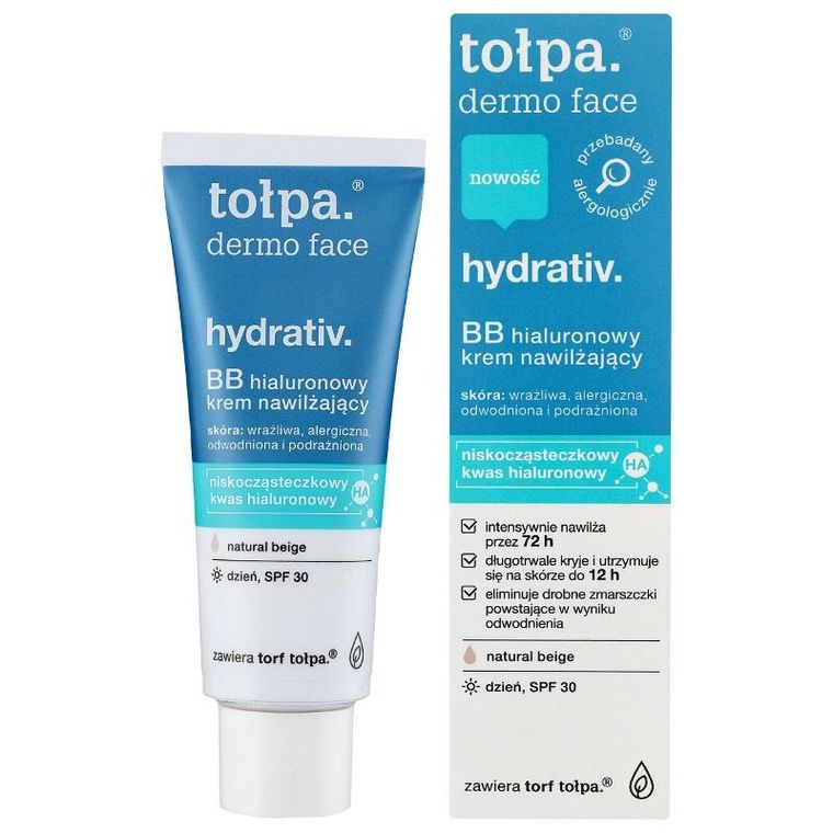 Tołpa, Dermo Face Hydrativ, hialuronowy krem nawilżający bb SPF30 na dzień, Natural Beige, 40 ml
