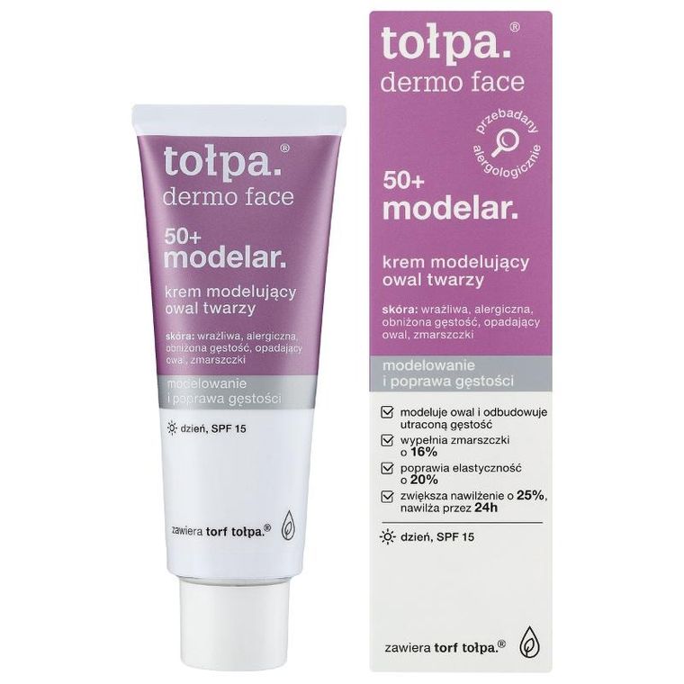 Tołpa, Dermo Face Modelar, 50+ krem modelujący owal twarzy SPF15 na dzień, 40 ml