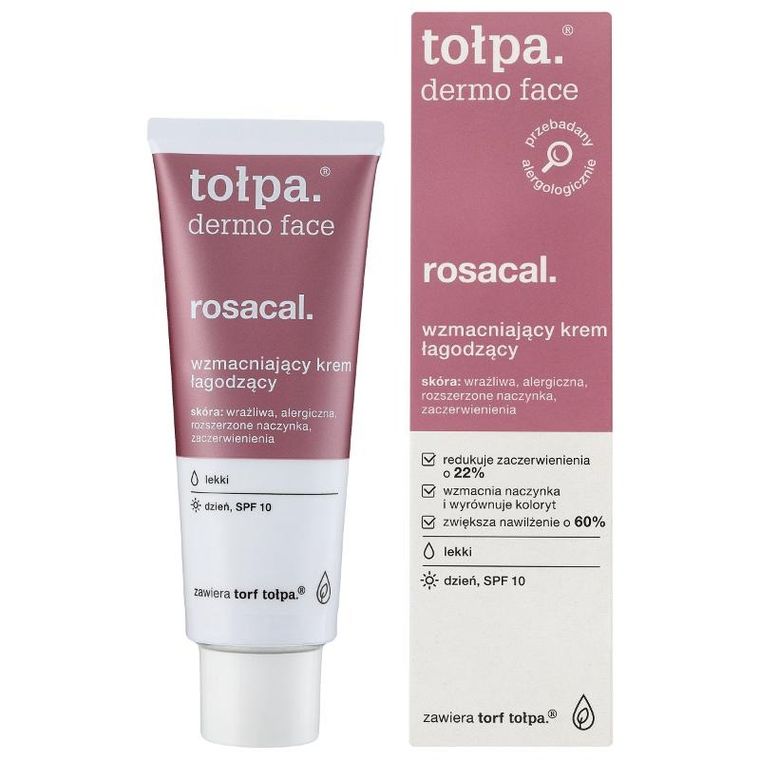 Tołpa, Dermo Face Rosacal, wzmacniający krem łagodzący SPF10 na dzień, 40 ml
