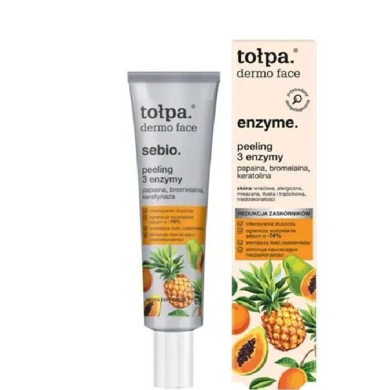 Tołpa, Dermo Face Sebio, peeling do twarzy, 3 enzymy, 40 ml