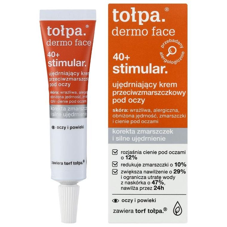 Tołpa, Dermo Face Stimular, 40+ ujędrniający krem przeciwzmarszczkowy pod oczy, 10 ml