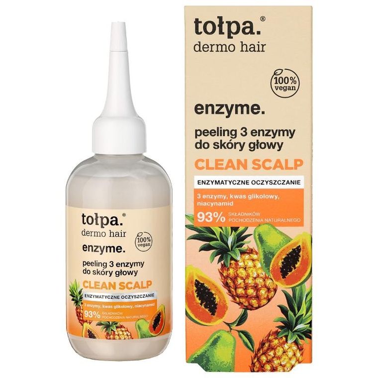 Tołpa, Dermo Hair Enzyme, peeling 3 enzymy do skóry głowy, Clean Scalp, 100 ml