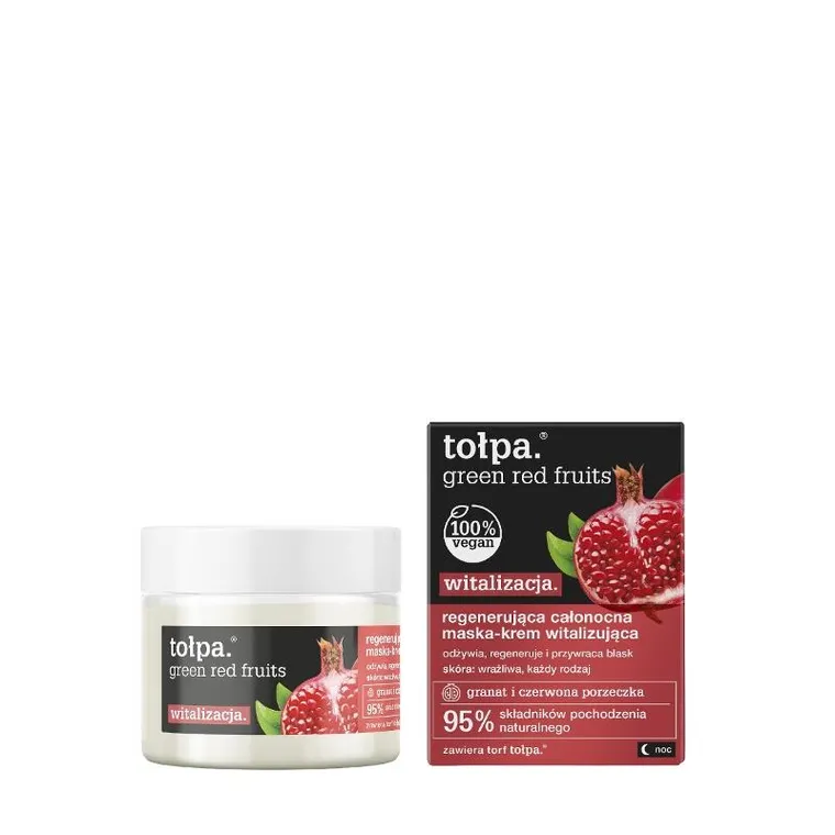 Tołpa, Green, Witalizacja, całonocna maska-krem regenerująca, Red Fruits, 50 ml