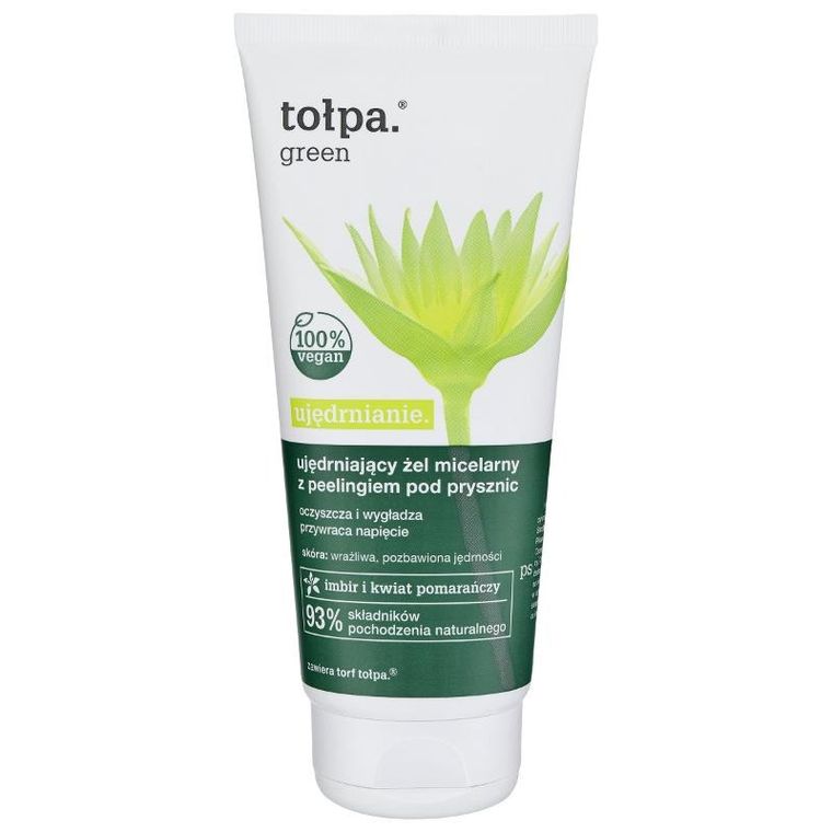 Tołpa, Green, żel micelarny pod prysznic z peelingiem, ujędrniający, 200 ml