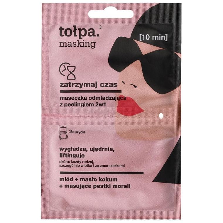 Tołpa, Masking, maseczka odmładzająca z peelingiem - zatrzymaj czas, 2 x 5 ml