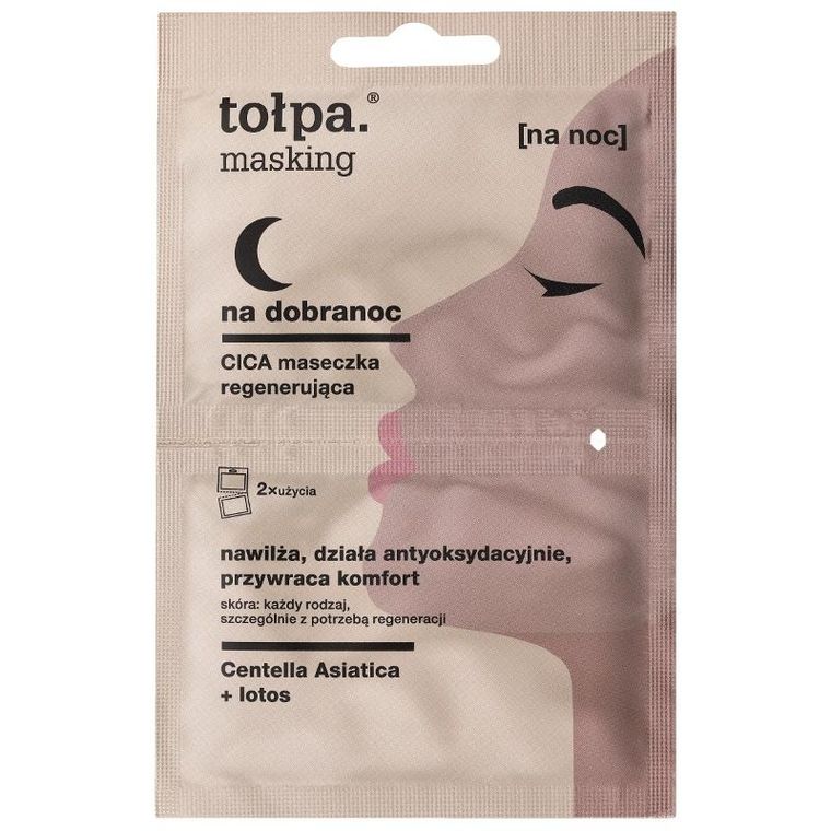 Tołpa, Masking, maseczka regenerująca Cica, na dobranoc, 2 x 5 ml