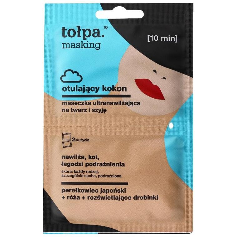 Tołpa, Masking, maseczka ultranawilżająca na twarz i szyję, otulający kokon, 2 x 5 ml